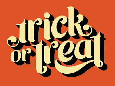 Trick-or-Treat Postcard halloween hand lettering handtype lettering trick or treat typography vector