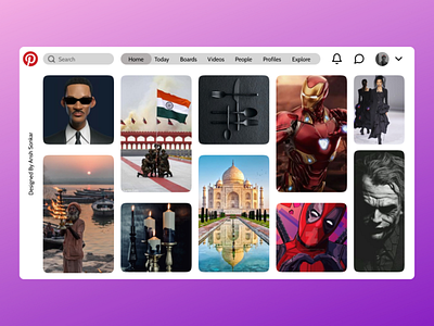 Pinterest Website Design Concept