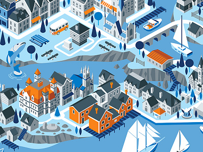 East Coast design digital illustration isometric print