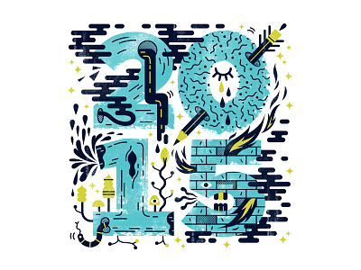 2015 And A Half branding design graphic illustration print screenprint texture