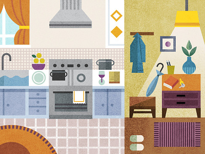 Kitchen Detail bold colour design graphic