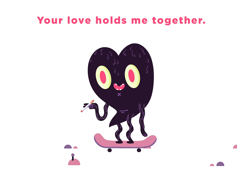 Happy V-Day animation blackheart characterdesign design gif valentineday