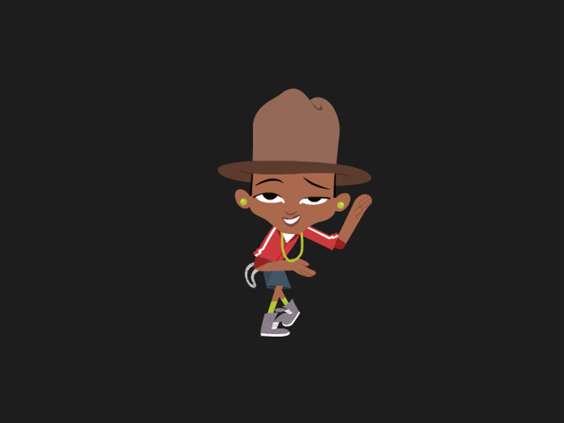 Pharrell animation cel characterdesign dance design pharrell