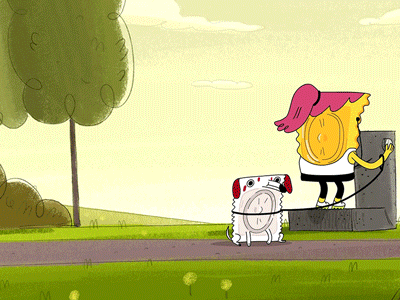 The Dogwalker 2d animation character design design gif