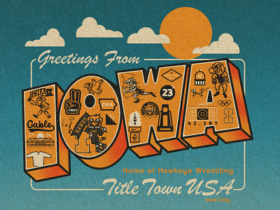 Greetings From Title Town! hawkeyes herky iowa iowa hawkeyes iowa wrestling wrestling