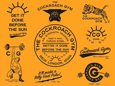The Cockroach Gym anvil badge cockroach gym logo strength tiger weightlifting