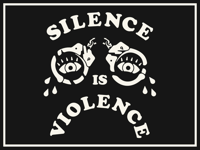 Silence Is Poster eyes handcuffs silence violence