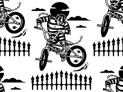 "Jailbreak" illustration bikes bmx bmx bike bunnyhop jail