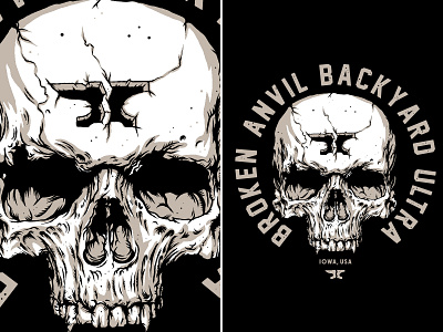 Broken Anvil Skull anvil branding lockup logo skull