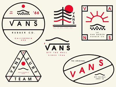 Vans badges lockups shoes skate surf tree vans