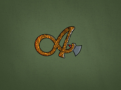 "A" is for.... a ax lettering typography wood wood grain