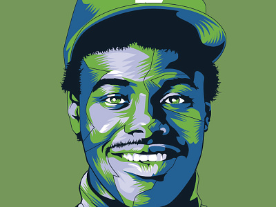 Griffey baseball illustration portrait