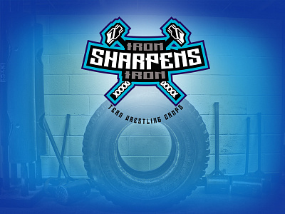 Iron Sharpens Iron fight hammer iron logo sharpens tire