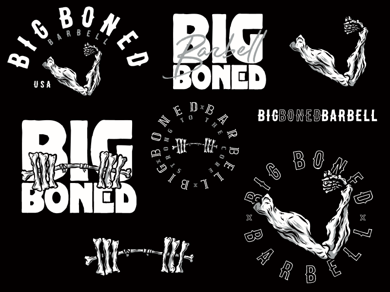 Big Boned Barbell bones logo weightlifting