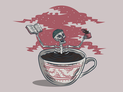 The Coffee's Fine! coffee mug skeleton