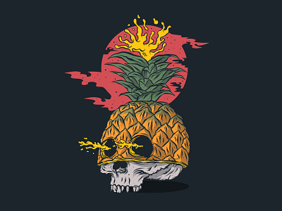 Juice Head pineapple skull