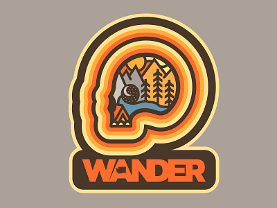 Wander on the Mind badge mountain outdoorbadge skull