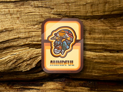 Mindful Stickers badge beard outdoor sticker