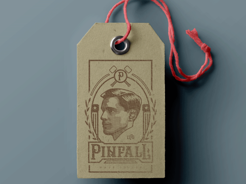 Pinfall Tagging badge engraving portrait tag