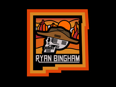 Ryan Bingham Sticker new mexico ryan bingham skull cowboy