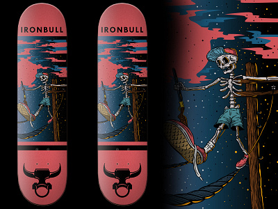 Ironbull Decks skateboard skeleton skull