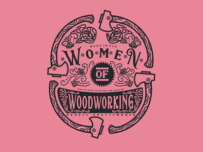 WOW Ax Badge ax badge flowers women woodworking