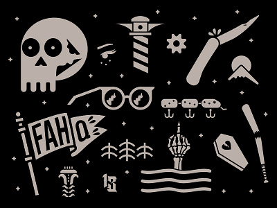 Random Flash icons skull