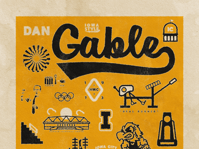 Gable Iowa Print dan gable icon iowa