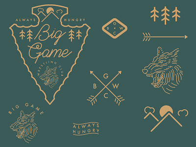 Big Game WC arrowhead badge big game wolf