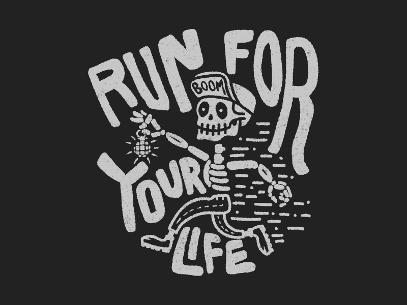 Run For Your Life! grenade run skeleton type