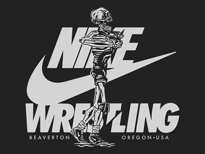 Nike Wrestling Dept. nike skeleton skull wrestling