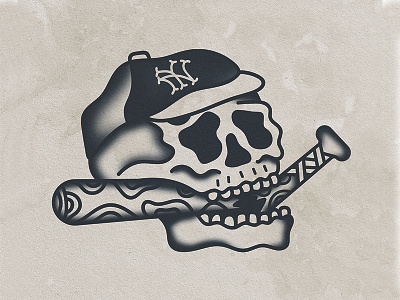 It Never Sleeps! baseball nyc skull tattoo