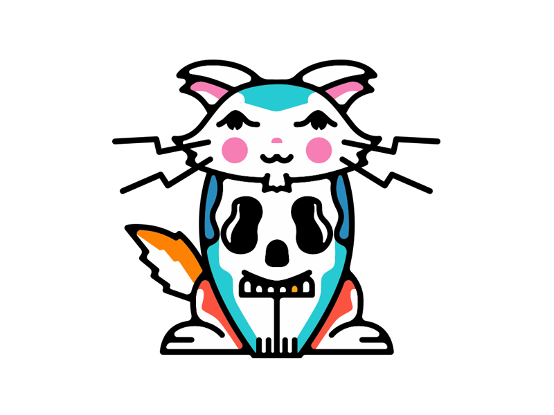 Wink Wink! cat skull wink