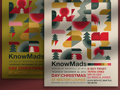 KnowMads christmas gig poster hip hop pattern poster