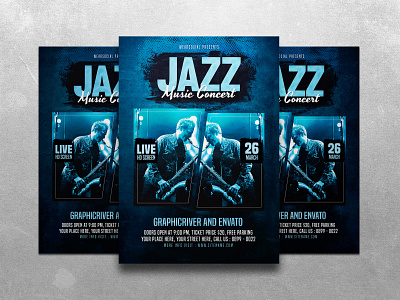 Jazz Music Concert concert design flyer indie jazz music poster template typographic