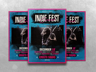 Indie Fest Concert a4 concert design envato flyer graphic design indie music poster template