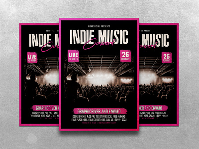 Indie Music Concert a4 advertising concert design festival flyer indie music poster template week