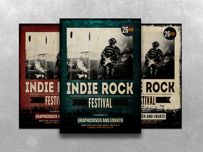 Indie Rock Festival concert design festival flyer indie music poster template
