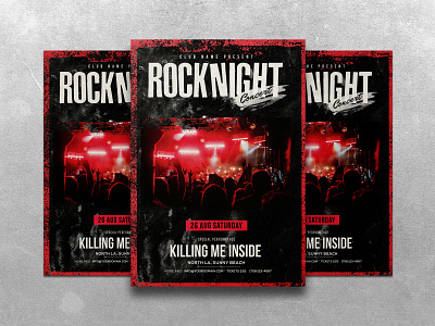 Rock Night Concert concert design flyer indie music poster template tour