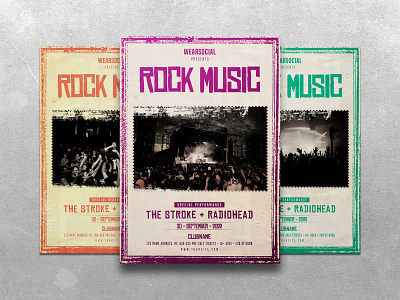 Rock Music Flyer concert design flyer indie music night poster rock template