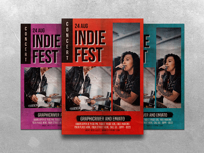 Indie Fest Concert concert design flyer flyermusic indie music poster template