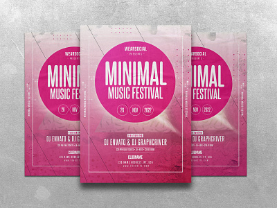 Minimal Music festival concert design festival flyer indie minimal music poster template