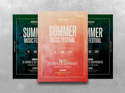 Summer Music Festival concert design festival flyer indie music poster summer template