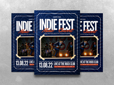 Indie Fest Music Concert concert design flyer graphic design indie music poster retro template