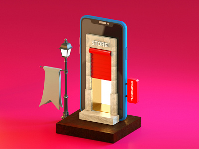 Mobile store 3d 3d art 3d design branding cinema 4d graphic design octan render