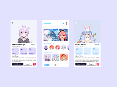 Hololive App (Fanmade, not official) design ui ux