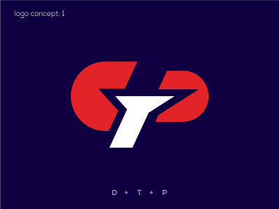 DTP Logo Concept blue d letter design lettermark logo logo design logos logotype red