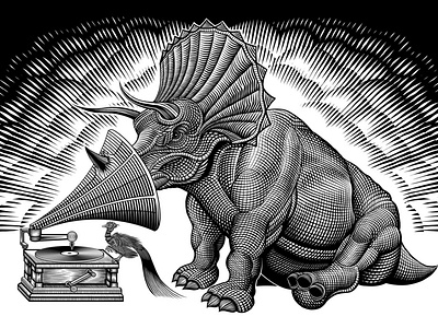 Triceratops and Phonograph