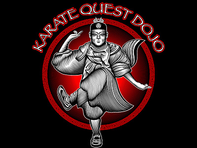 Karate Quest "Busaganashi" logo dojo graphic japan japanese karate logo logo design martial arts mma vector vector art