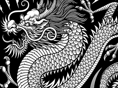 Dragon illustration asian black and white branding dragon illustration illustrations japanese martial arts vector